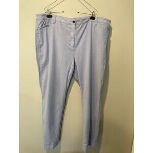 Talbots Straight Leg Pastel Light Blue Pants Sz 20W Stretch Cotton Spring Summer